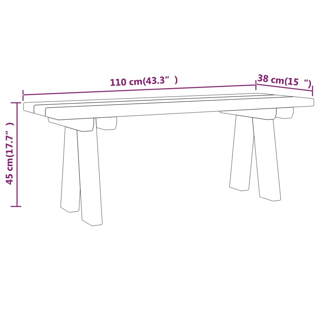 Hagebenk 110 cm impregnert heltre furu