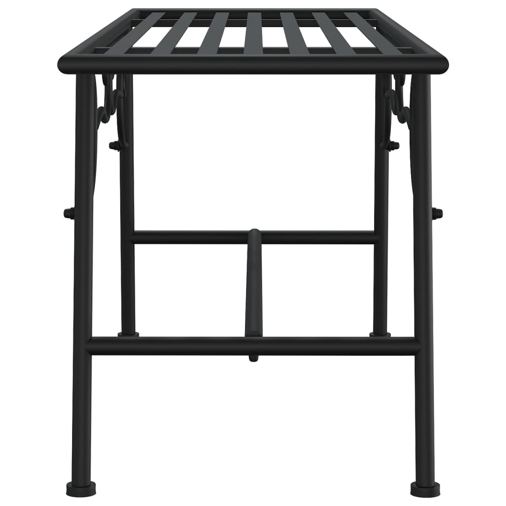 Benk tre 110 cm svart stål