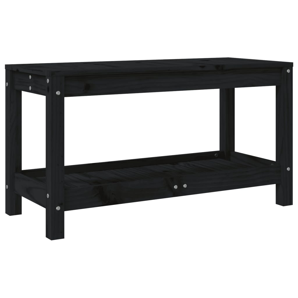 Hagebenk svart 82,5x35x45 cm heltre furu