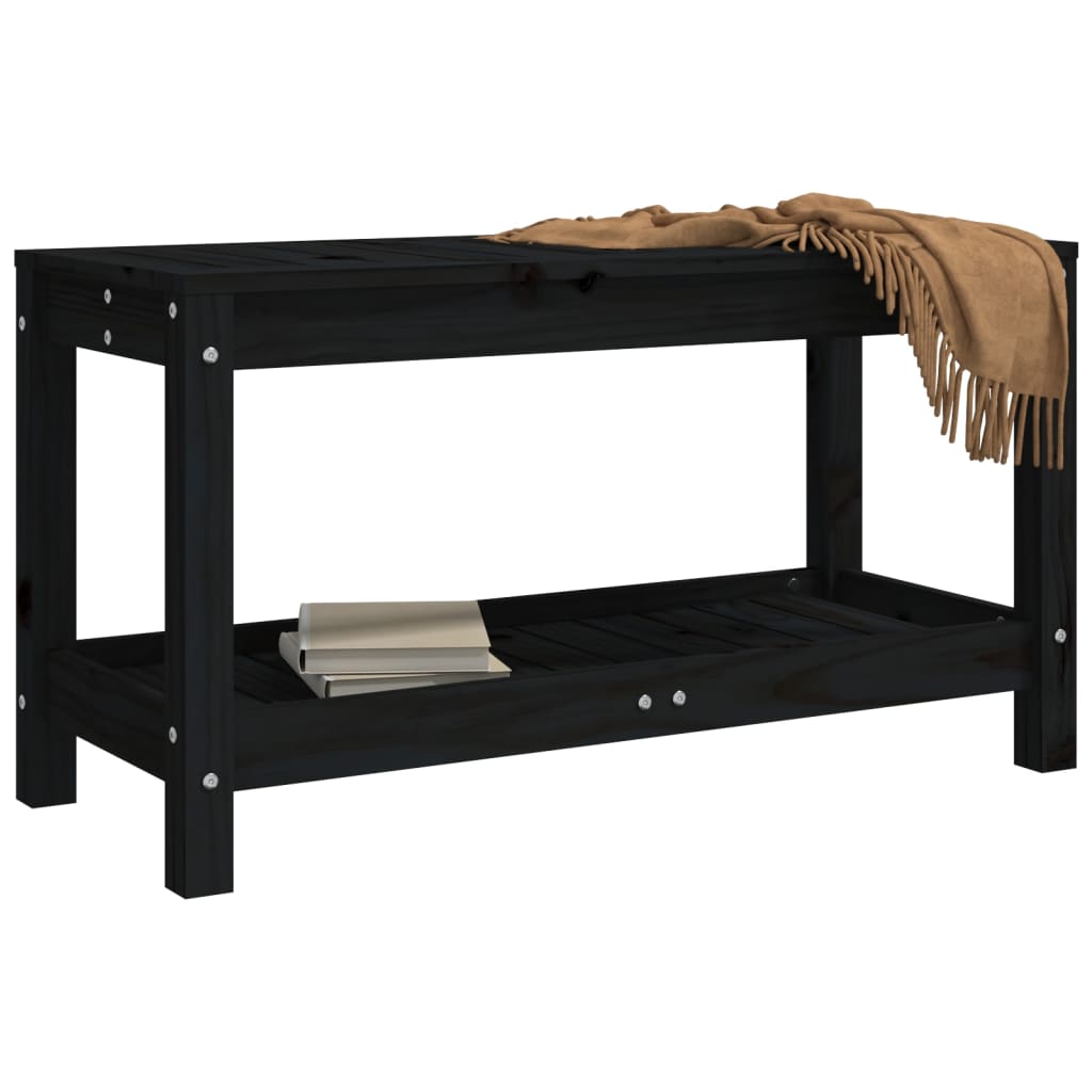 Hagebenk svart 82,5x35x45 cm heltre furu