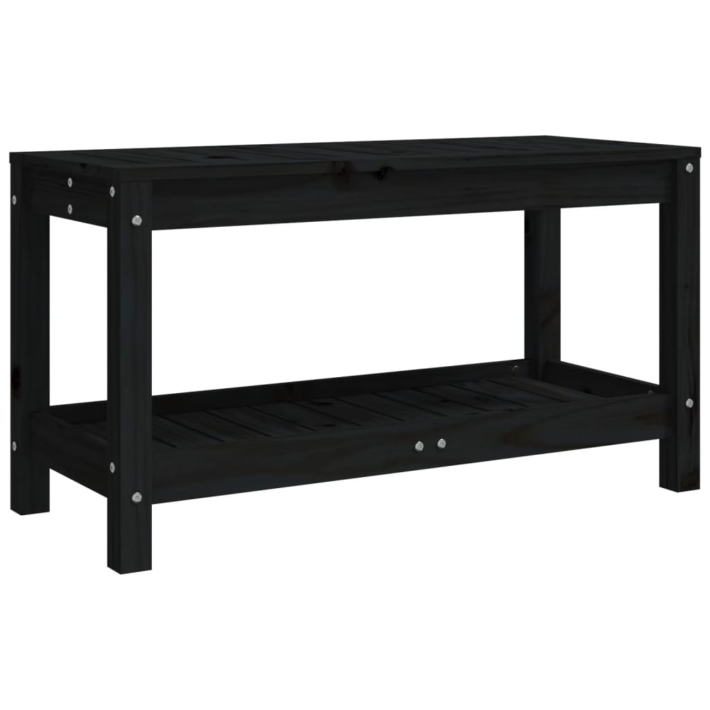 Hagebenk svart 82,5x35x45 cm heltre furu