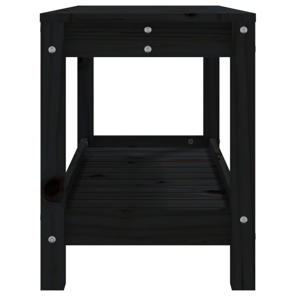 Hagebenk svart 82,5x35x45 cm heltre furu