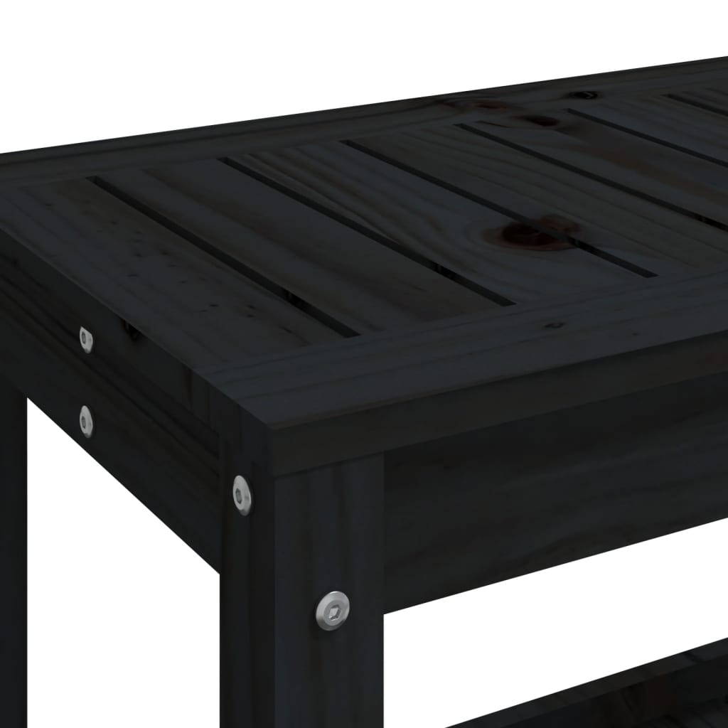 Hagebenk svart 82,5x35x45 cm heltre furu