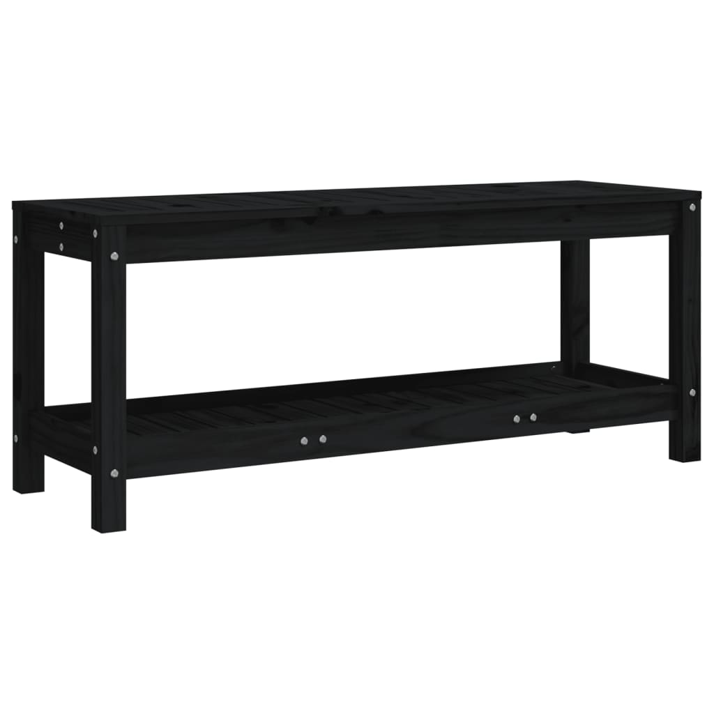 Hagebenk svart 108x35x45 cm heltre furu