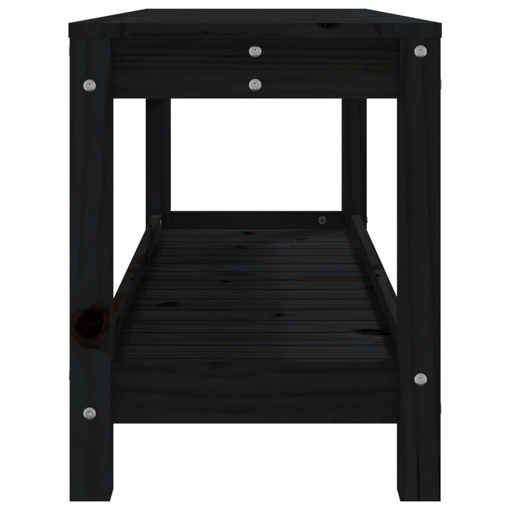Hagebenk svart 108x35x45 cm heltre furu