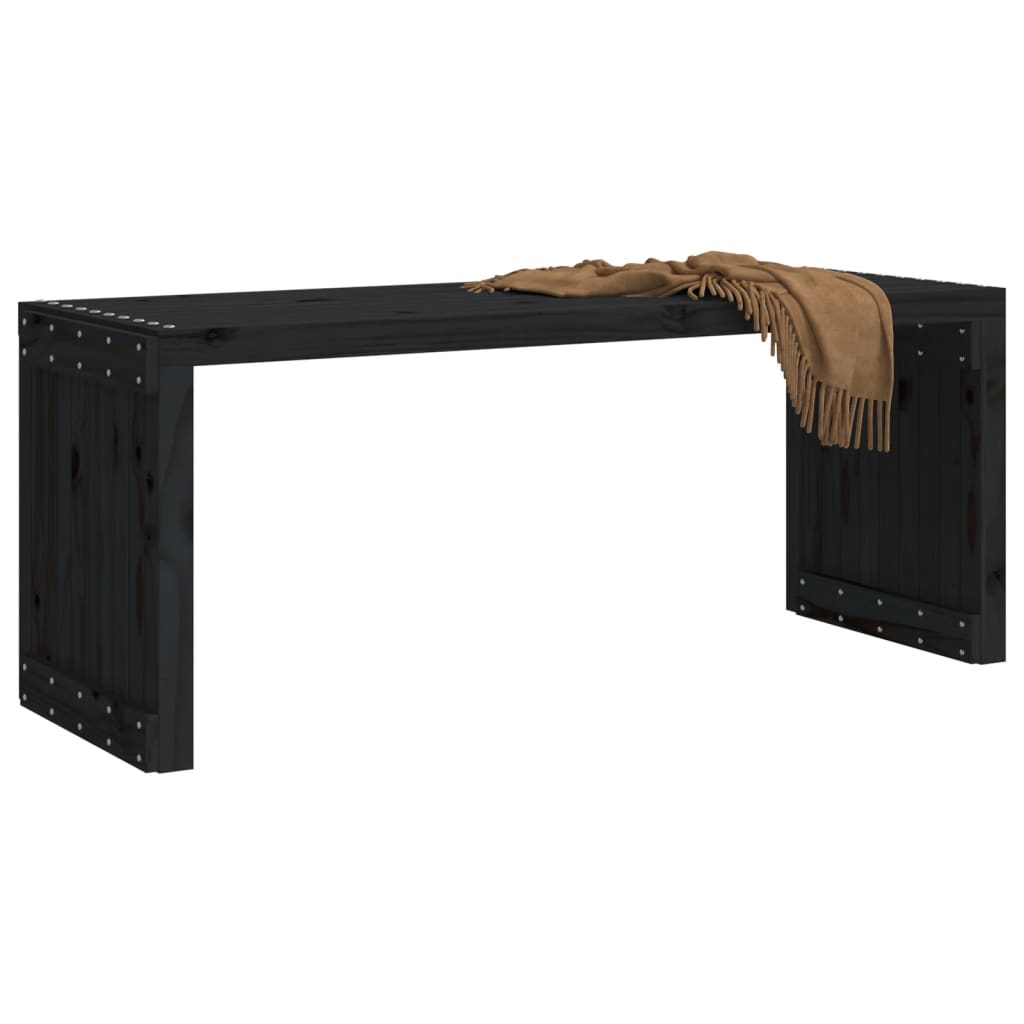 Hagebenk utvidbar svart 212,5x40,5x45 cm heltre furu