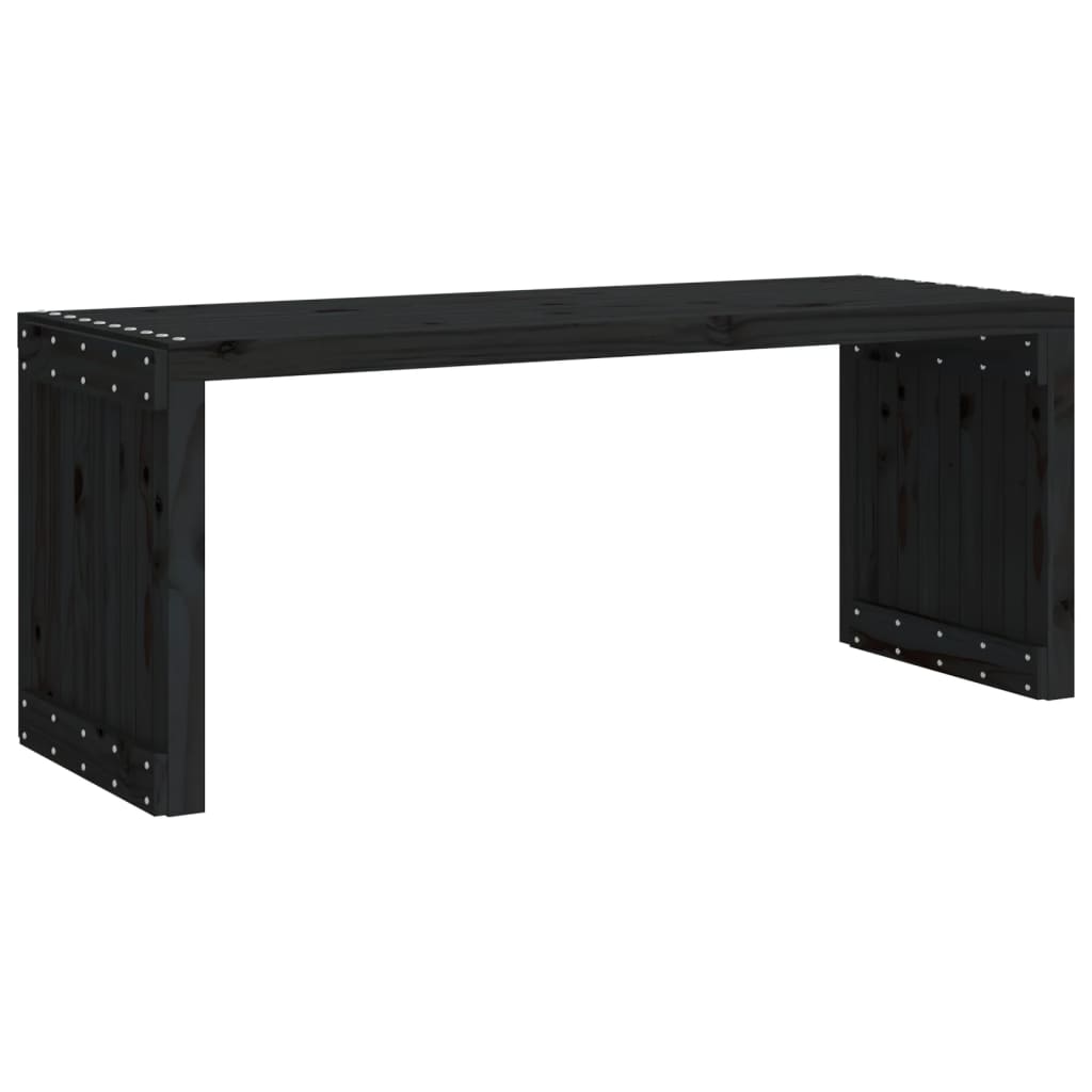 Hagebenk utvidbar svart 212,5x40,5x45 cm heltre furu