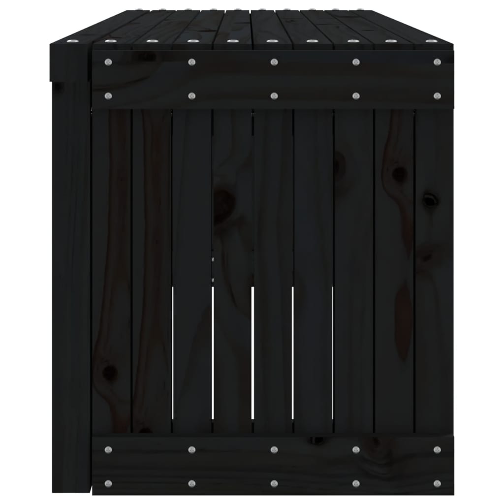 Hagebenk utvidbar svart 212,5x40,5x45 cm heltre furu
