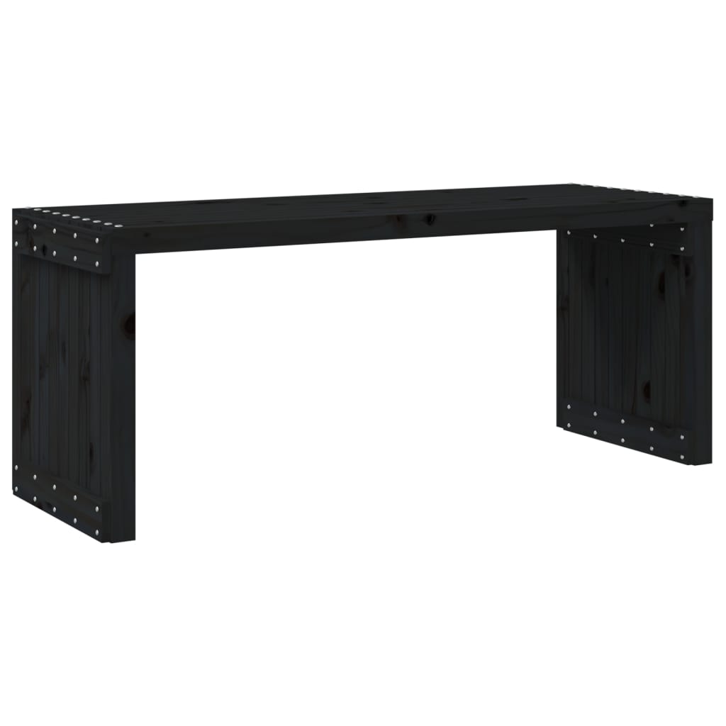 Hagebenk utvidbar svart 212,5x40,5x45 cm heltre furu