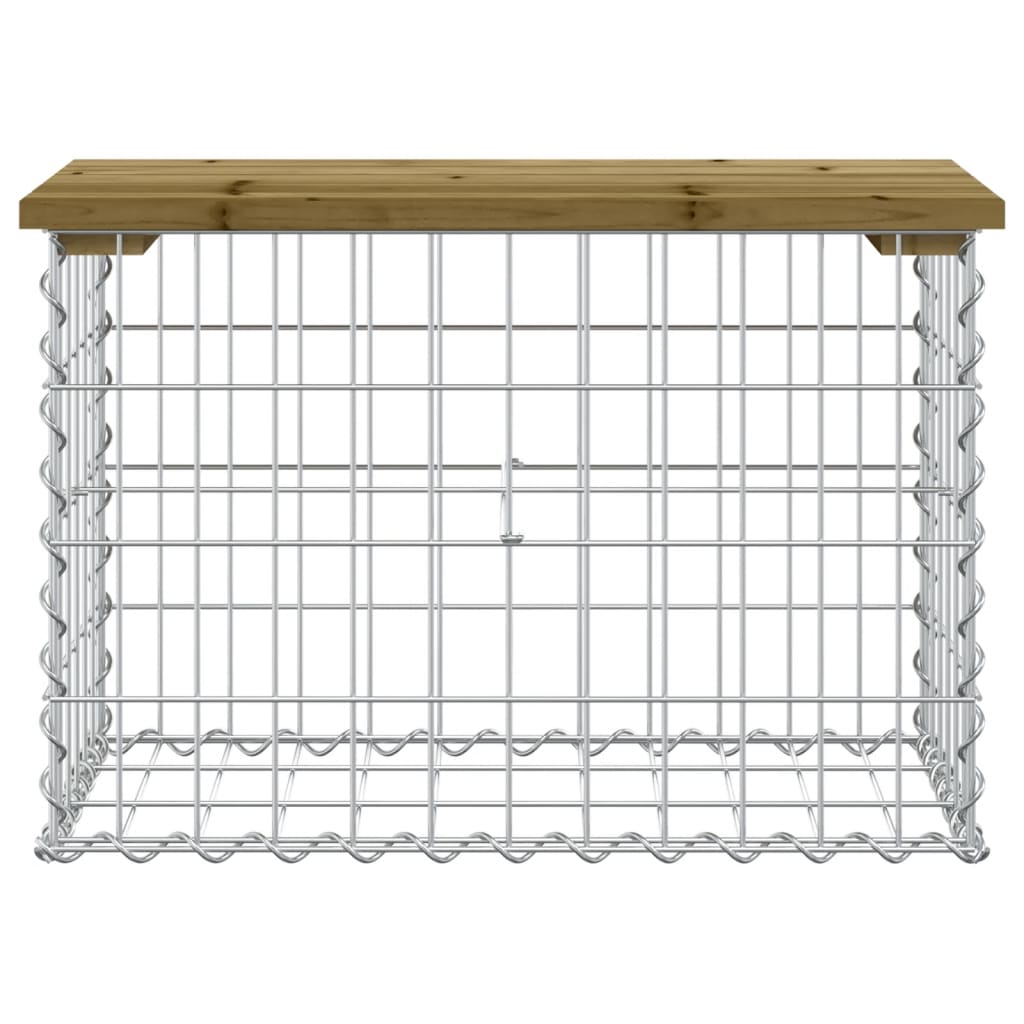 Hagebenk gabiondesign 63x31,5x42 cm impregnert furu
