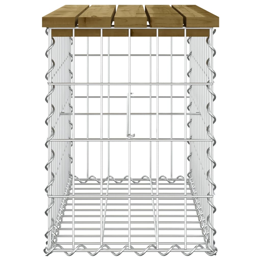 Hagebenk gabiondesign 63x31,5x42 cm impregnert furu