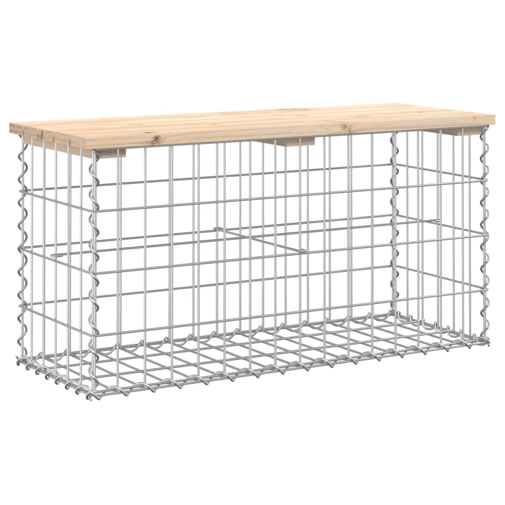 Hagebenk gabiondesign 83x31,5x42 cm heltre furu
