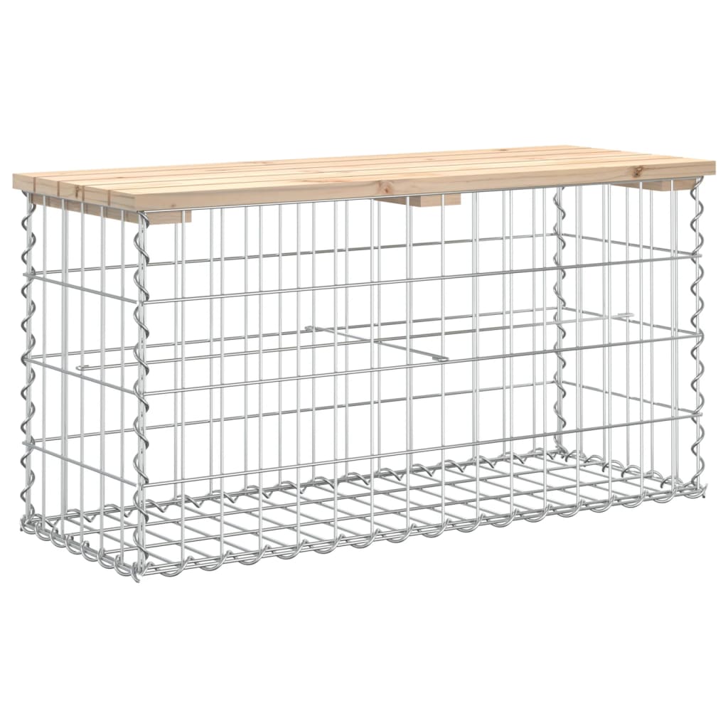 Hagebenk gabiondesign 83x31,5x42 cm heltre furu