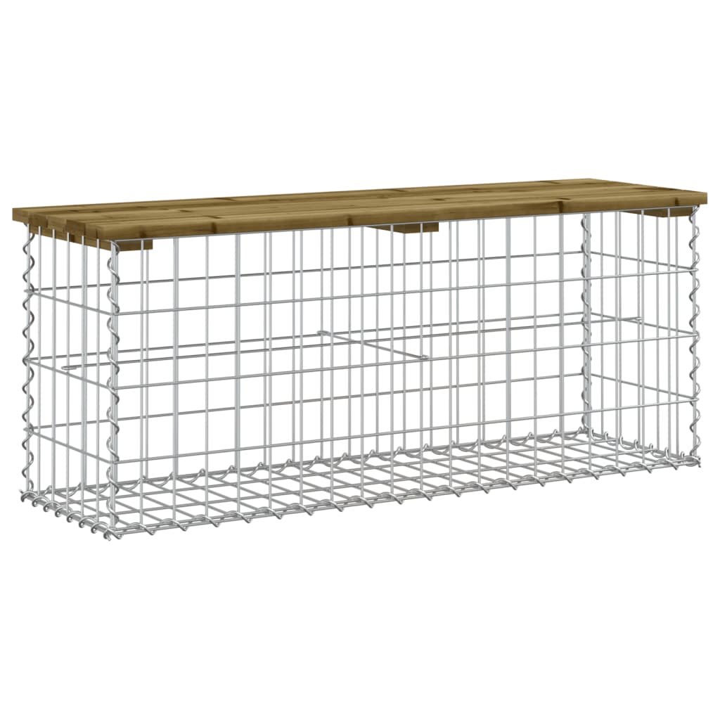 Hagebenk gabiondesign 103x31,5x42 cm impregnert furu