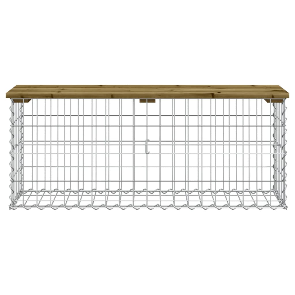 Hagebenk gabiondesign 103x31,5x42 cm impregnert furu