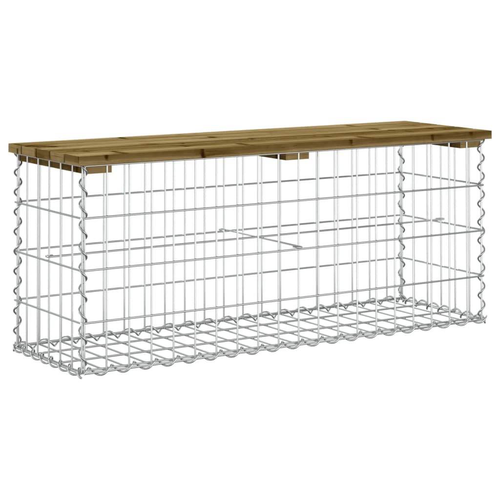 Hagebenk gabiondesign 103x31,5x42 cm impregnert furu