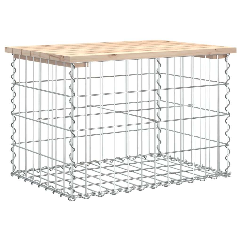 Hagebenk gabiondesign 63x44x42 cm heltre furu