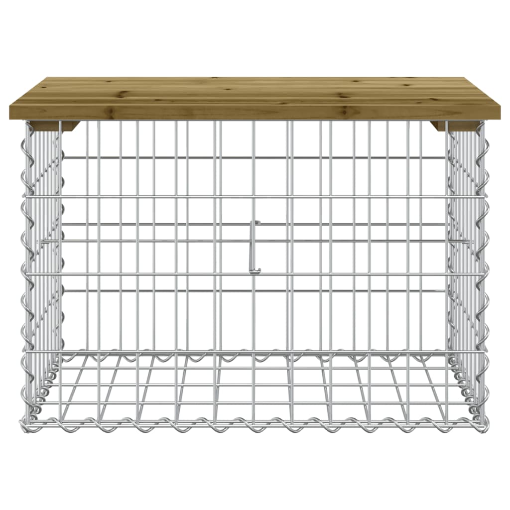 Hagebenk gabiondesign 63x44x42 cm impregnert furu