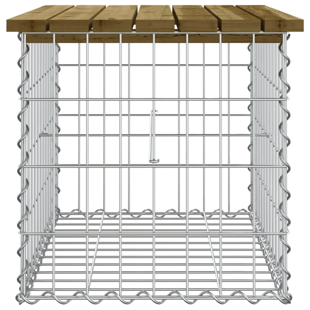 Hagebenk gabiondesign 63x44x42 cm impregnert furu