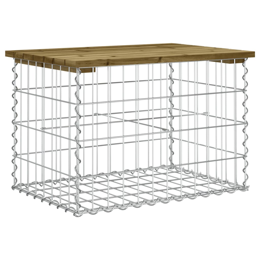 Hagebenk gabiondesign 63x44x42 cm impregnert furu