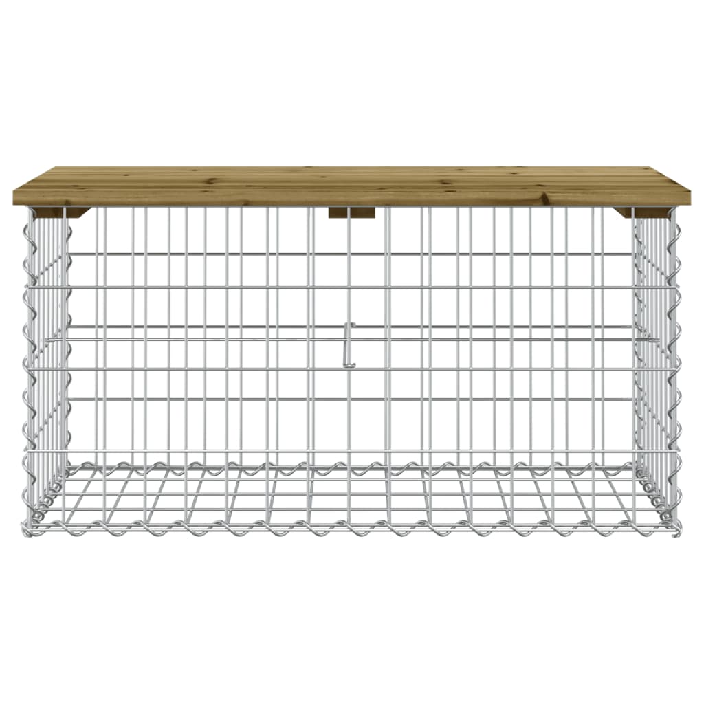 Hagebenk gabiondesign 83x44x42 cm impregnert furu