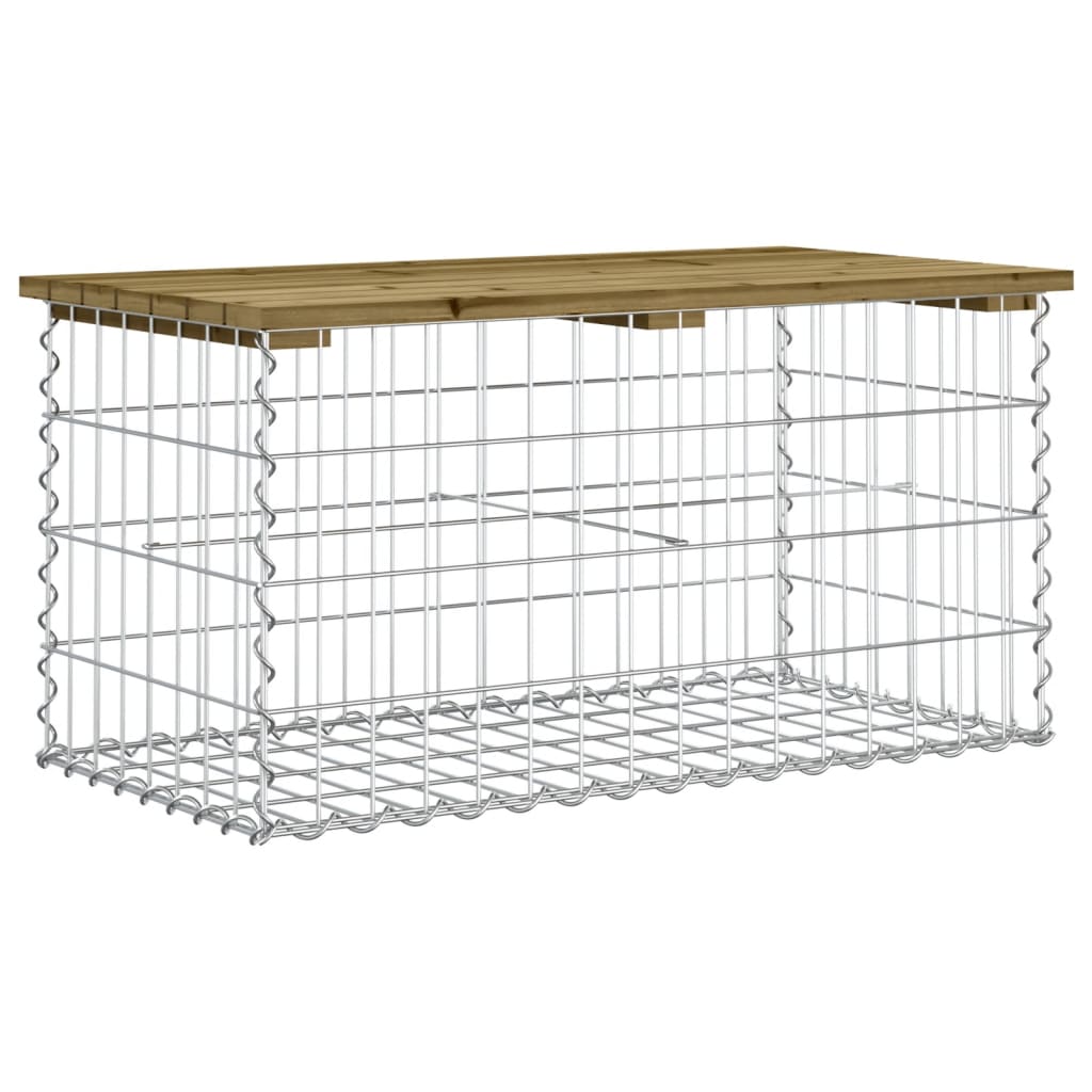 Hagebenk gabiondesign 83x44x42 cm impregnert furu