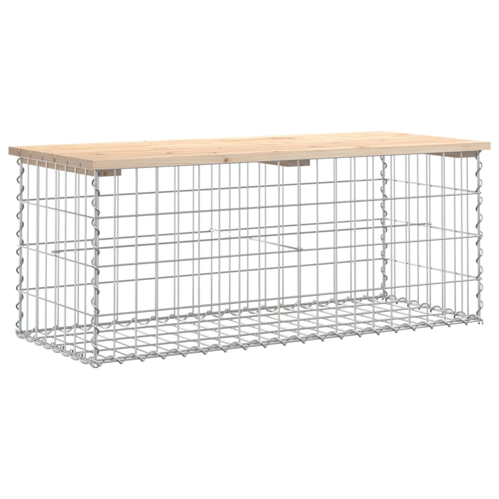 Hagebenk gabiondesign 103x44x42 cm heltre furu