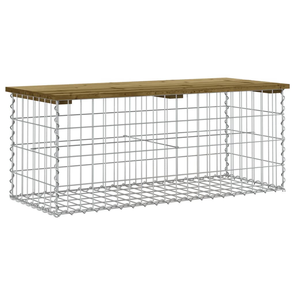Hagebenk gabiondesign 103x44x42 cm impregnert furu