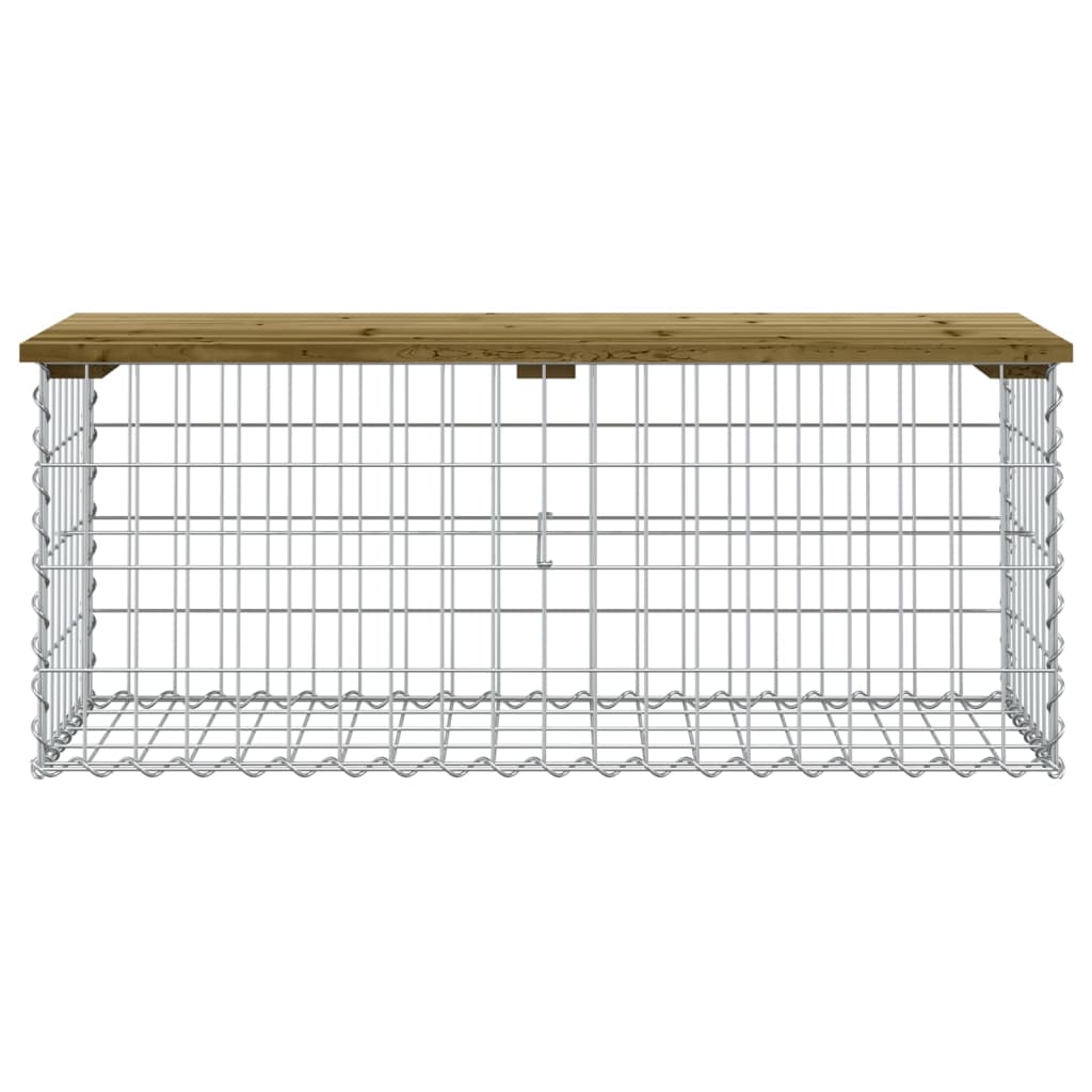 Hagebenk gabiondesign 103x44x42 cm impregnert furu