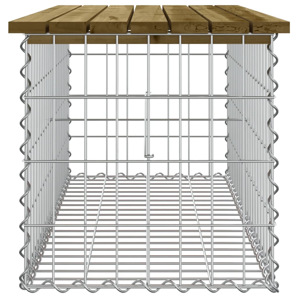 Hagebenk gabiondesign 103x44x42 cm impregnert furu