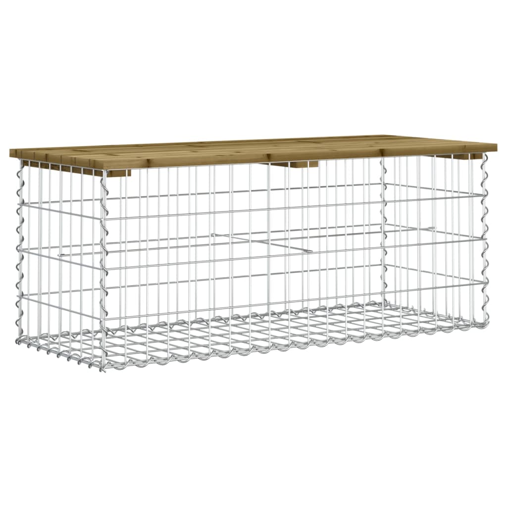 Hagebenk gabiondesign 103x44x42 cm impregnert furu