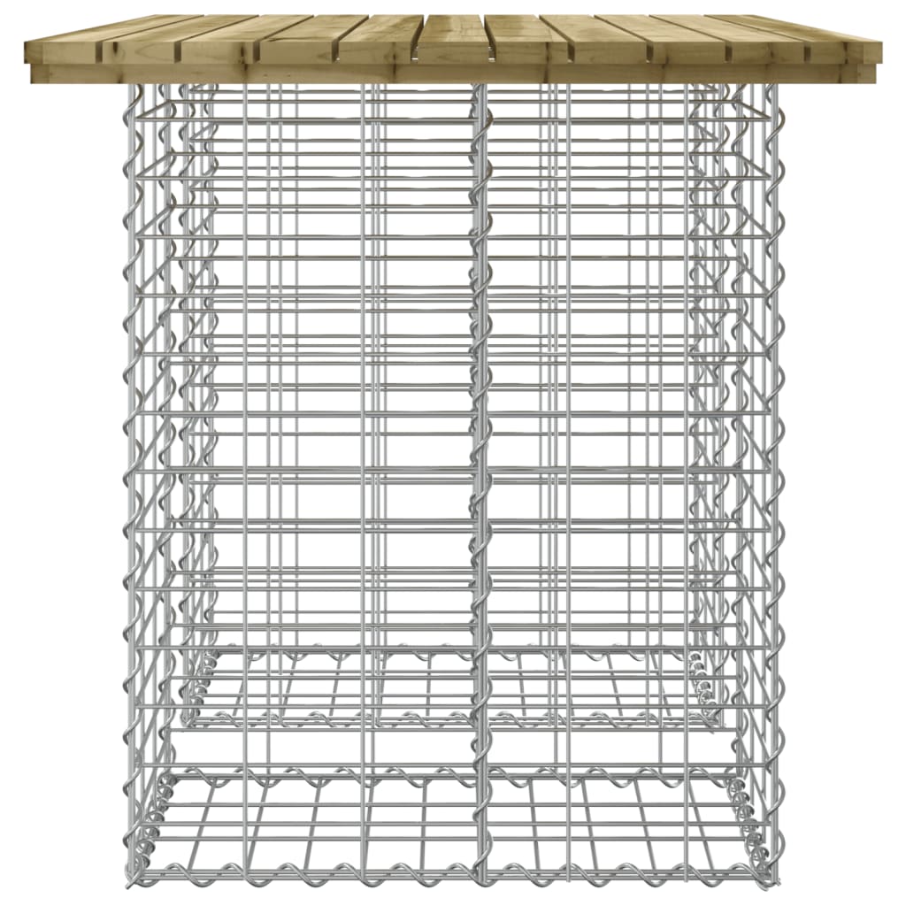 Hagebenk gabiondesign 100x70x72 cm impregnert furu
