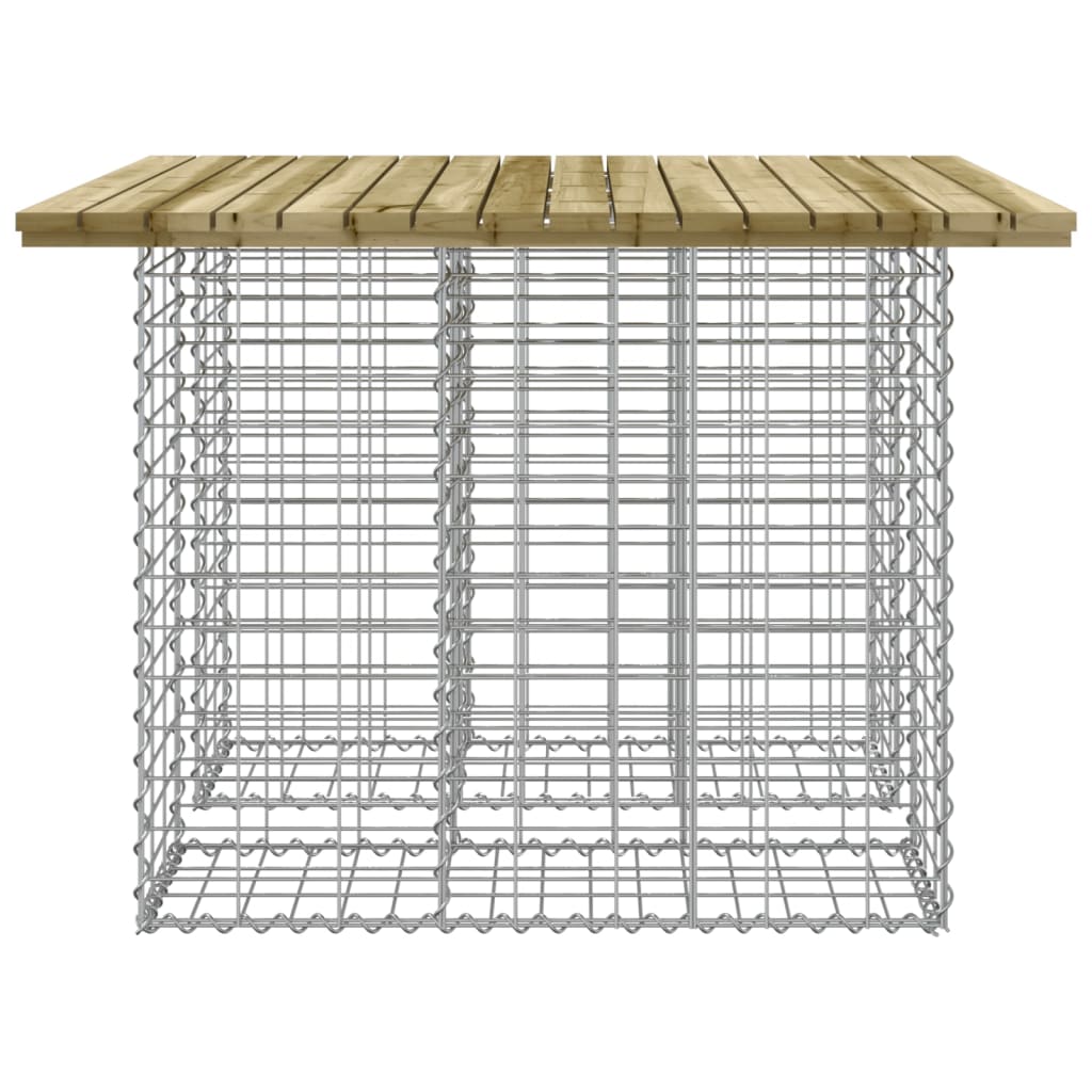 Hagebenk gabiondesign 100x102x72 cm impregnert furu