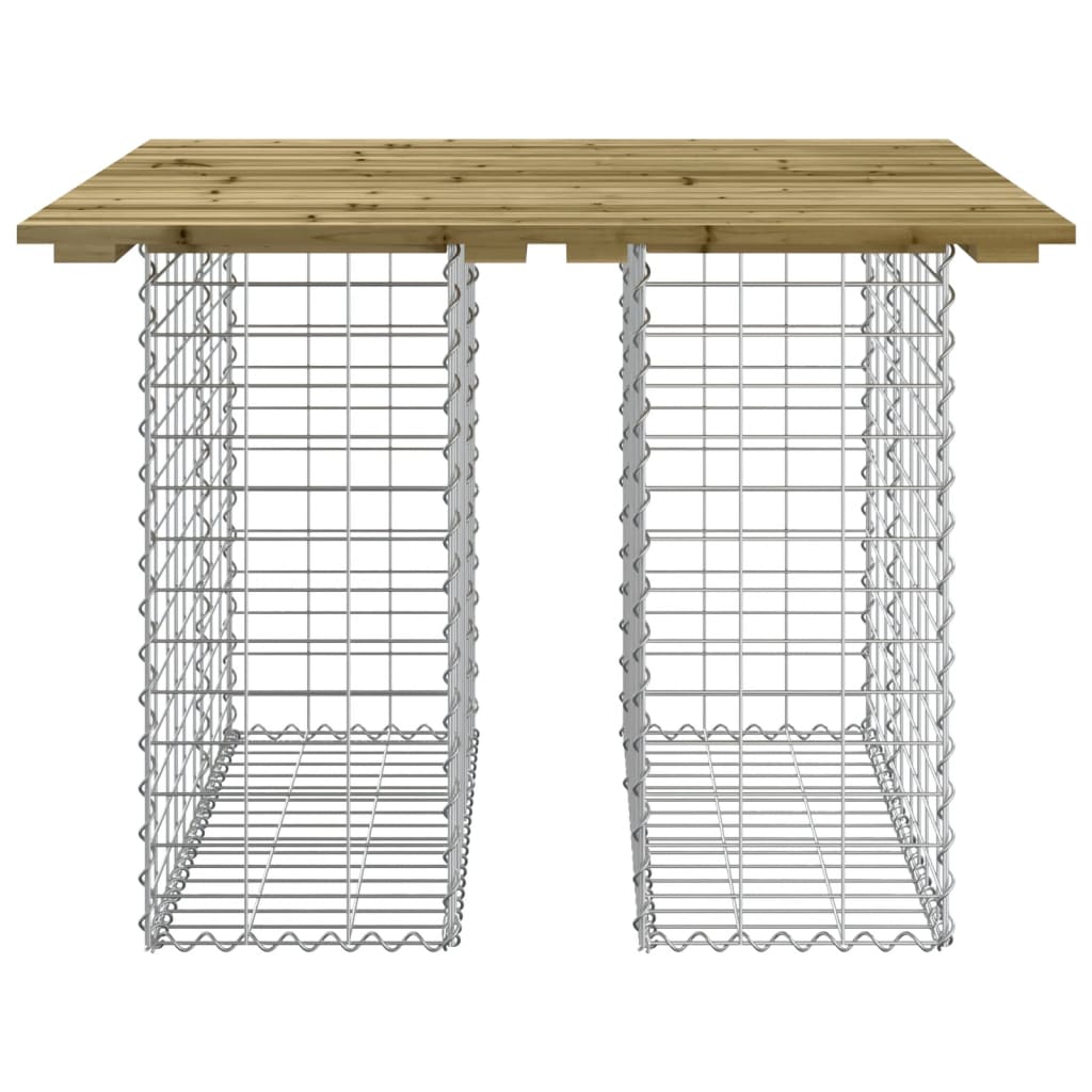 Hagebenk gabiondesign 100x102x72 cm impregnert furu