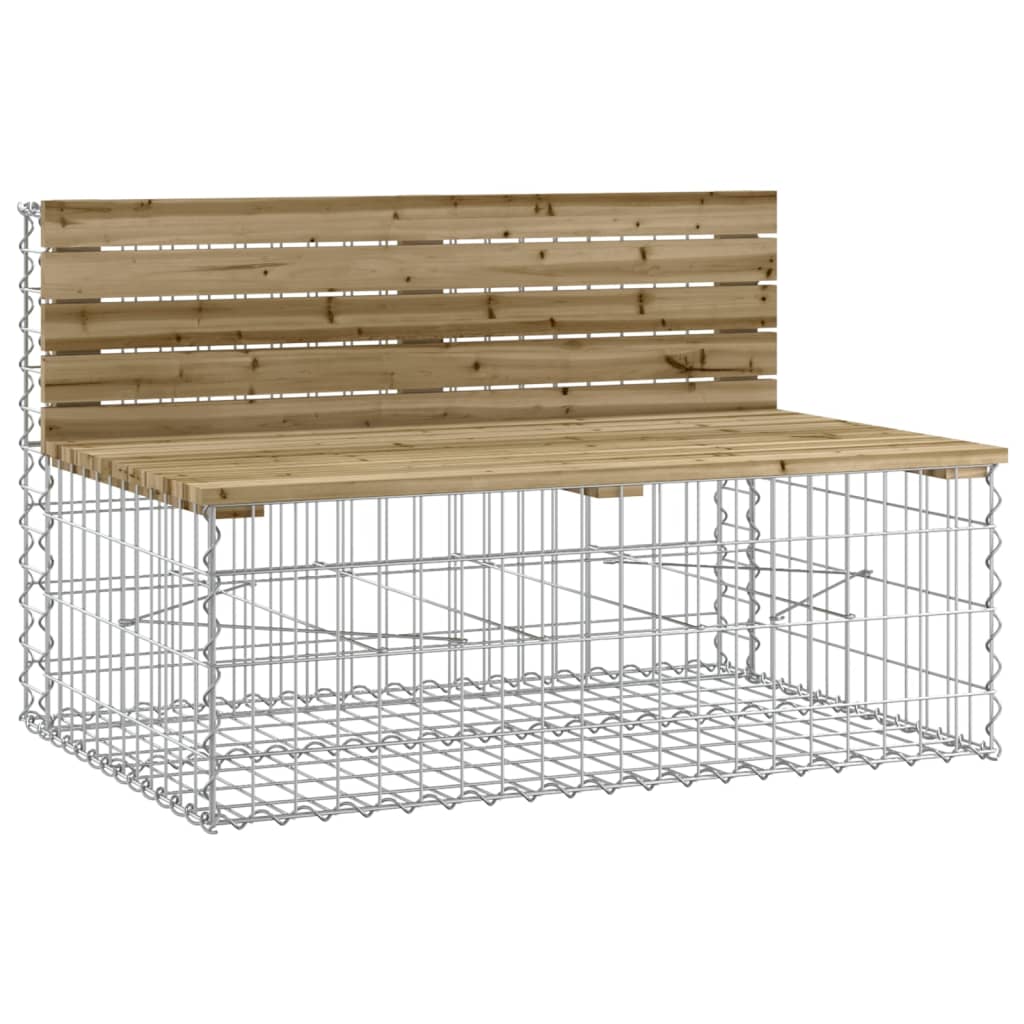 Hagebenk gabiondesign 103x70x65 cm impregnert furu