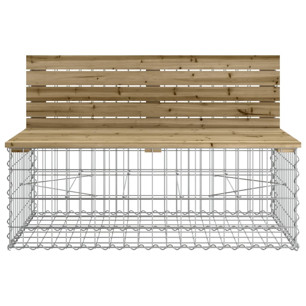 Hagebenk gabiondesign 103x70x65 cm impregnert furu
