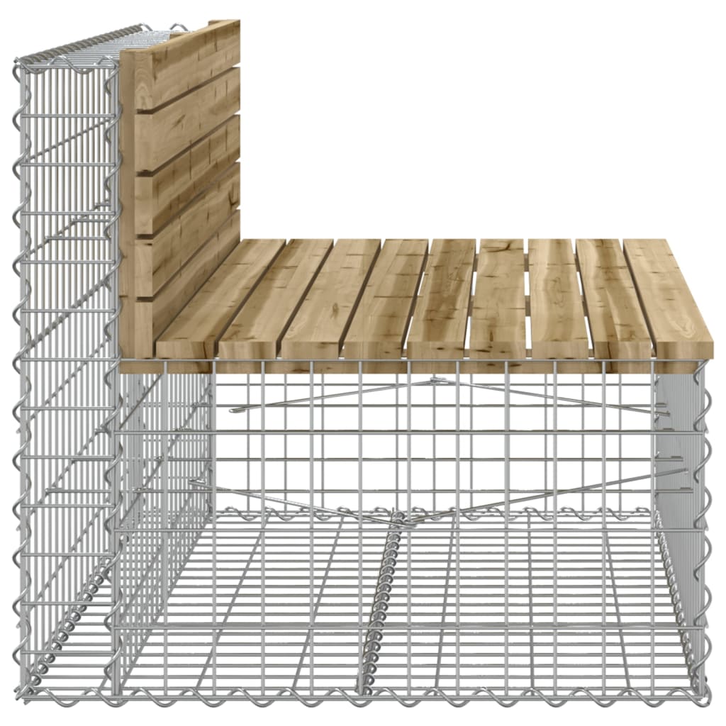 Hagebenk gabiondesign 103x70x65 cm impregnert furu
