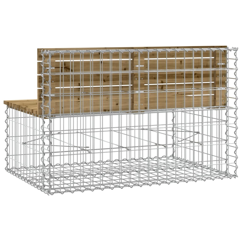 Hagebenk gabiondesign 103x70x65 cm impregnert furu