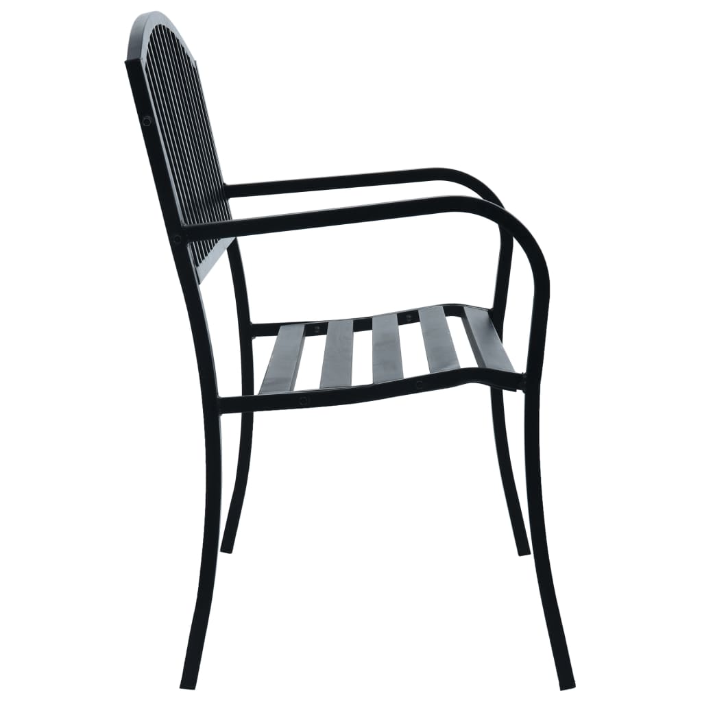 Hagebenk svart 120 cm stål