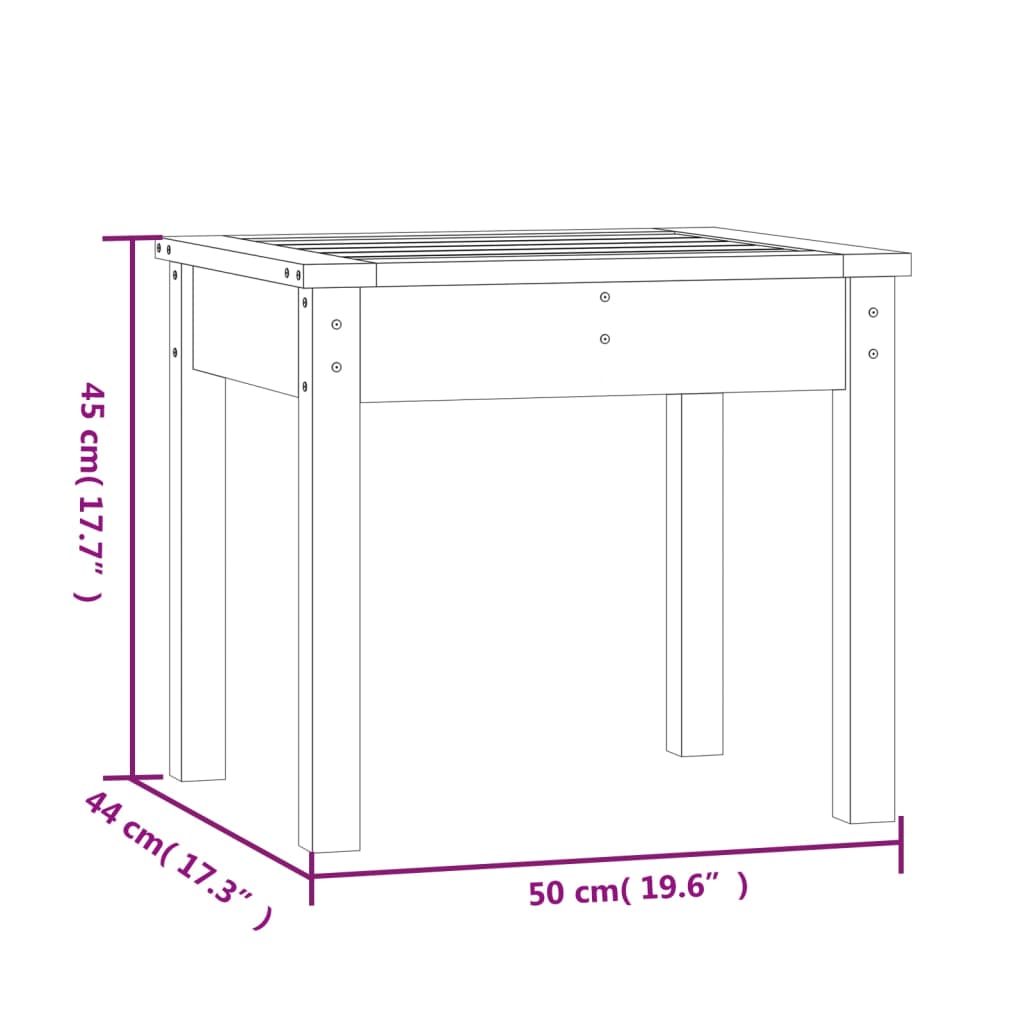 Hagebenk hvit 50x44x45 cm heltre furu