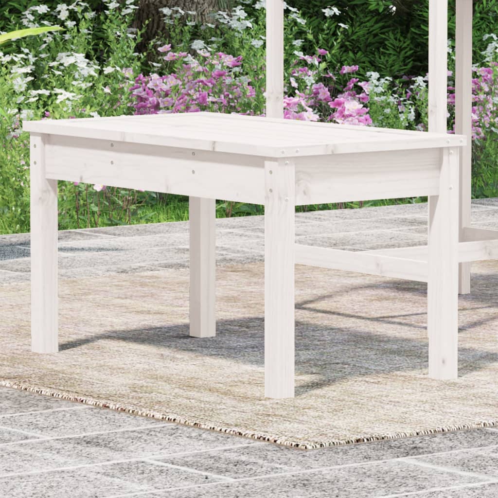Hagebenk hvit 80x44x45 cm heltre furu