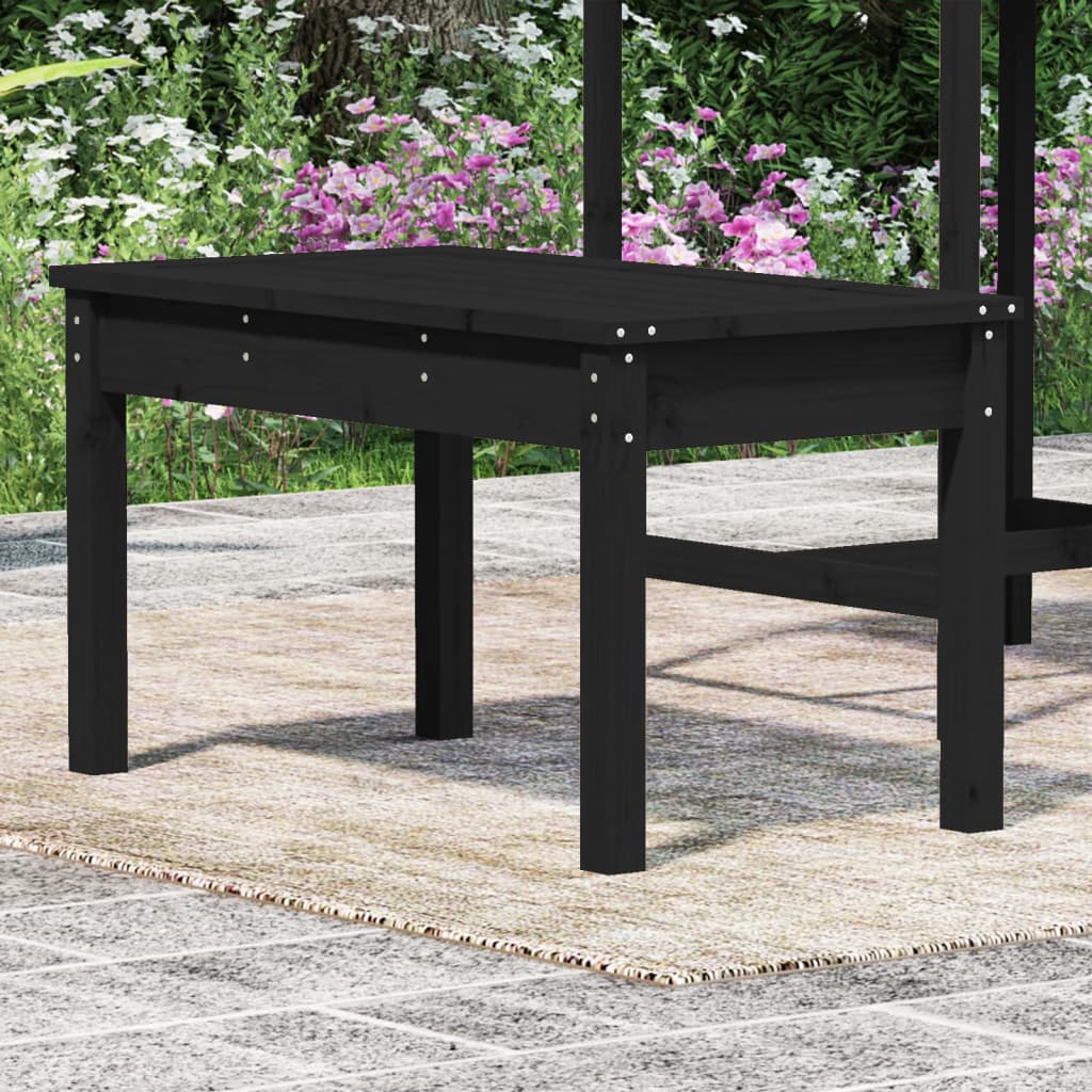 Hagebenk svart 80x44x45 cm heltre furu