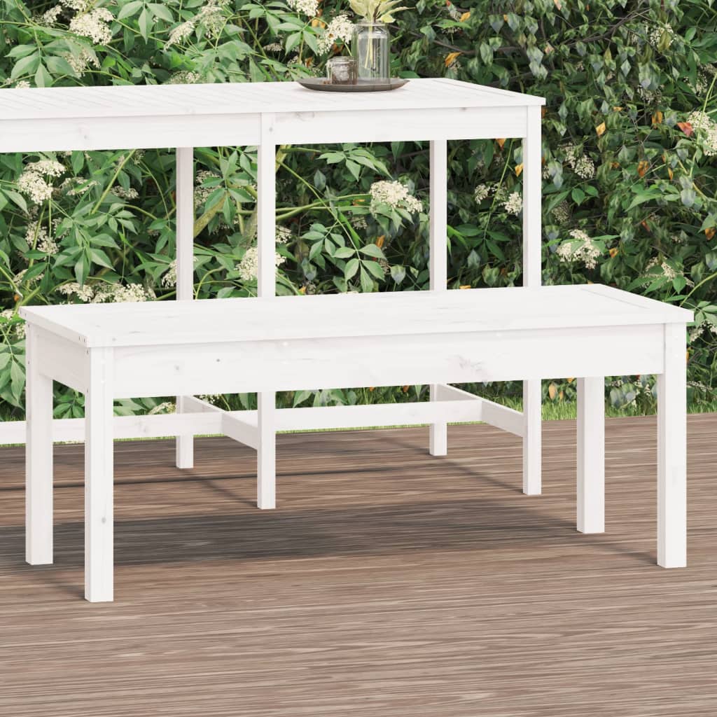 Hagebenk hvit 109x44x45 cm heltre furu