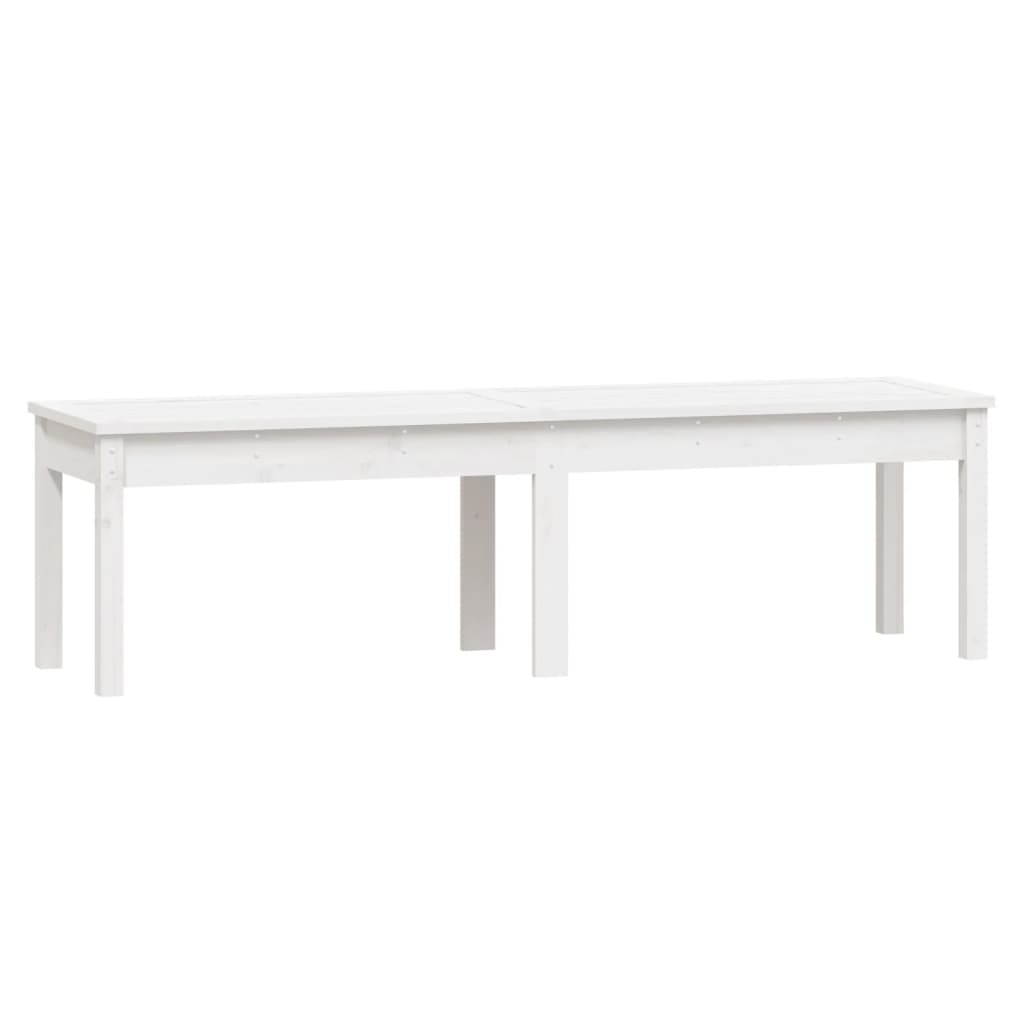 Hagebenk 2 seter hvit 159,5x44x45 cm heltre furu