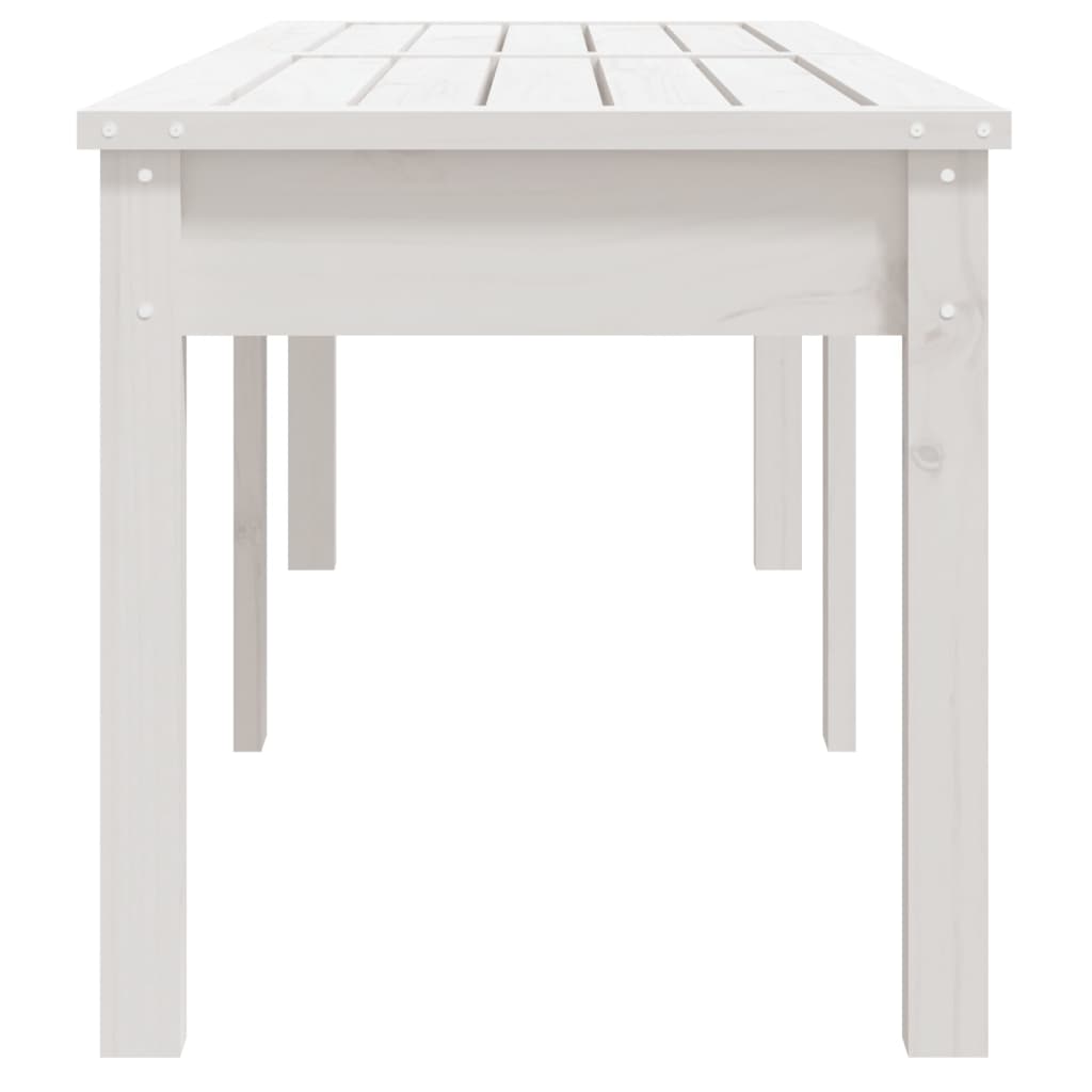 Hagebenk 2 seter hvit 159,5x44x45 cm heltre furu
