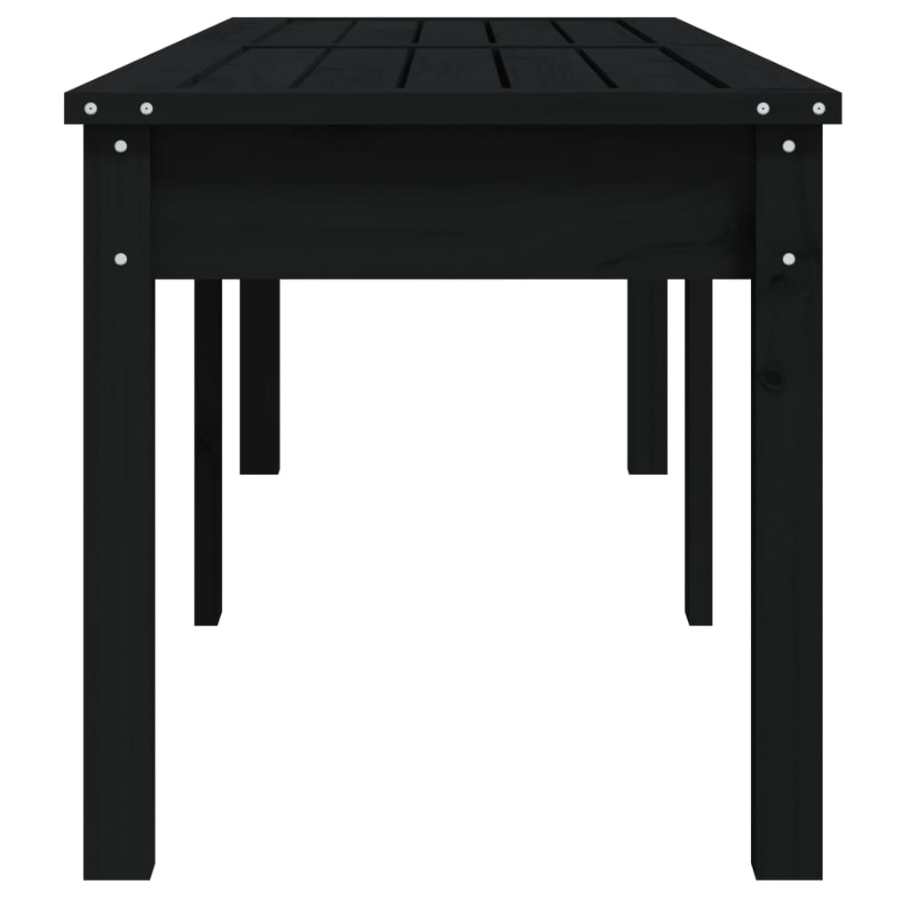 Hagebenk 2 seter svart 159,5x44x45 cm heltre furu