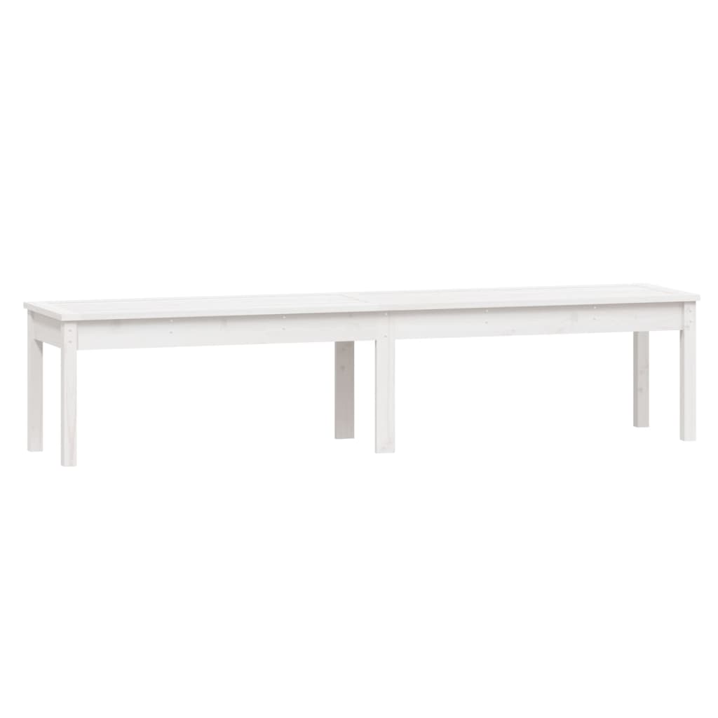 Hagebenk 2 seter hvit 203,5x44x45 cm heltre furu