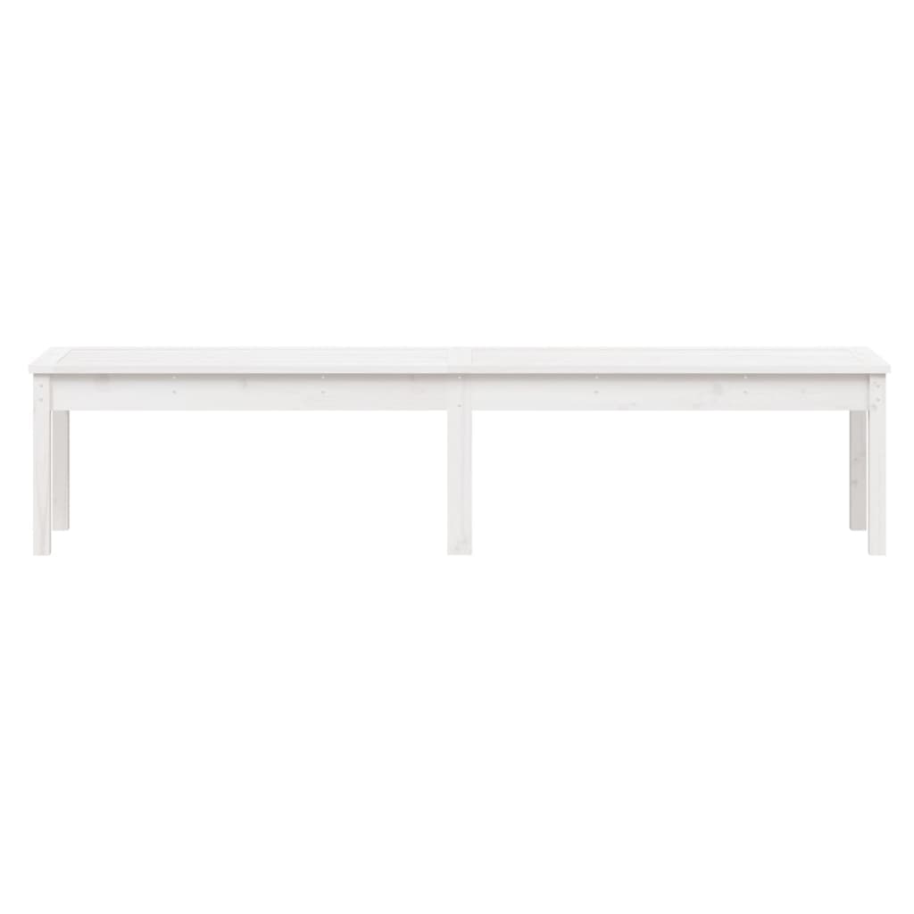 Hagebenk 2 seter hvit 203,5x44x45 cm heltre furu