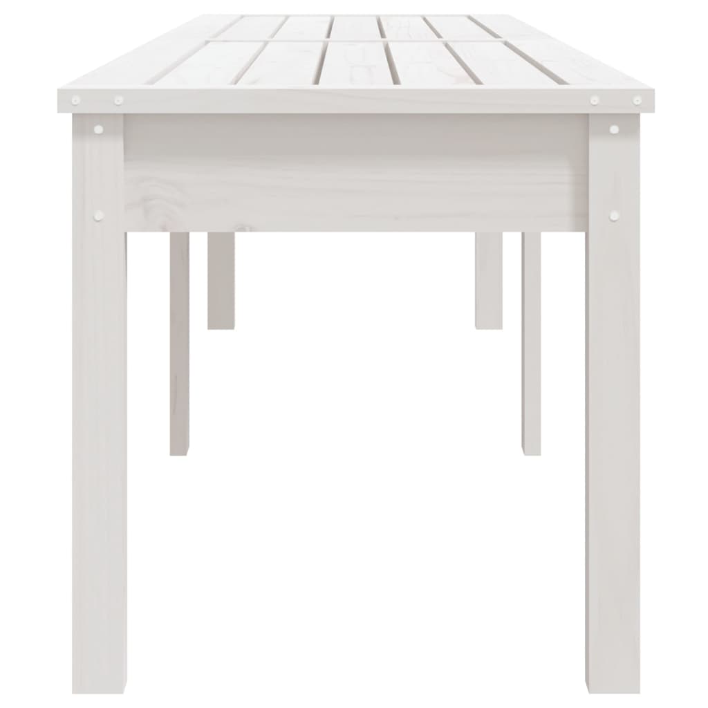 Hagebenk 2 seter hvit 203,5x44x45 cm heltre furu
