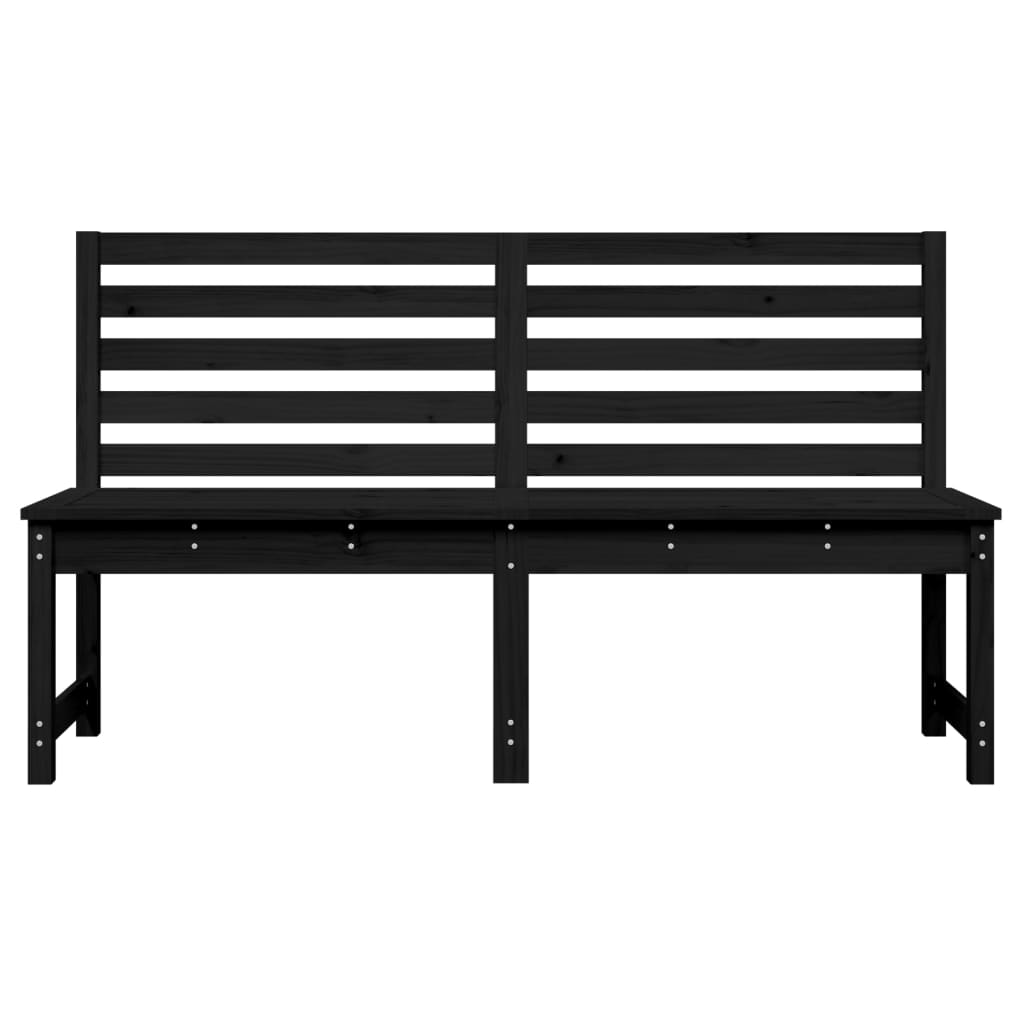 Hagebenk svart 157,5 cm heltre furu